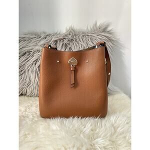 Kate Spade Tan Designer Marti Bucket Bag Crossbody Purse
